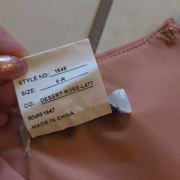 NWOT After Six Maxi Dress Desert Rose V Neck Chiffon Gown Size 0 - Picture 10 of 15